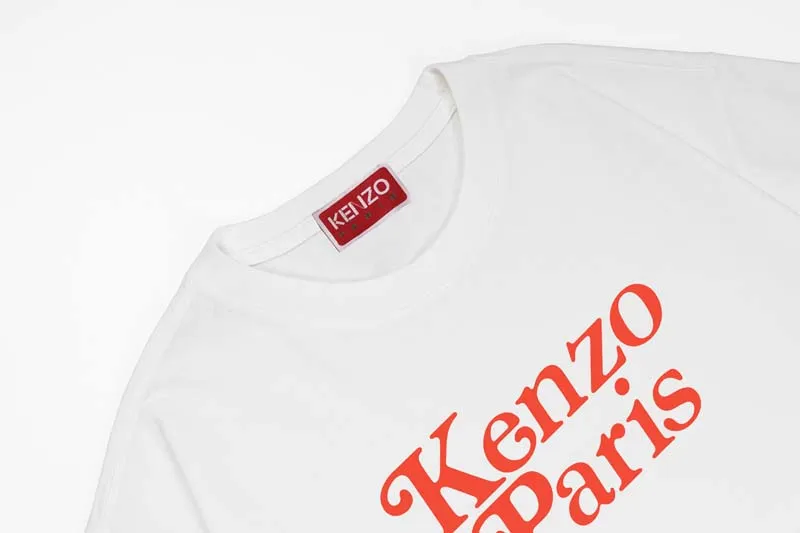 KENZO PARIS 2023 Spring and Summer Fashion Show Letter Men's and Women's Same Style Short Sleeves Color: Black Tibetan Blue White Size: M L XL XXL Three Standards Style Number: K 70